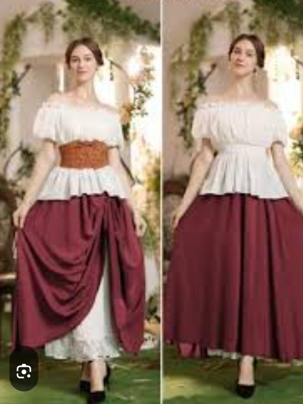 Scarlet Darkness Long Maxi Skirt Double Layer Victorian Renaissance Skirts NWT M